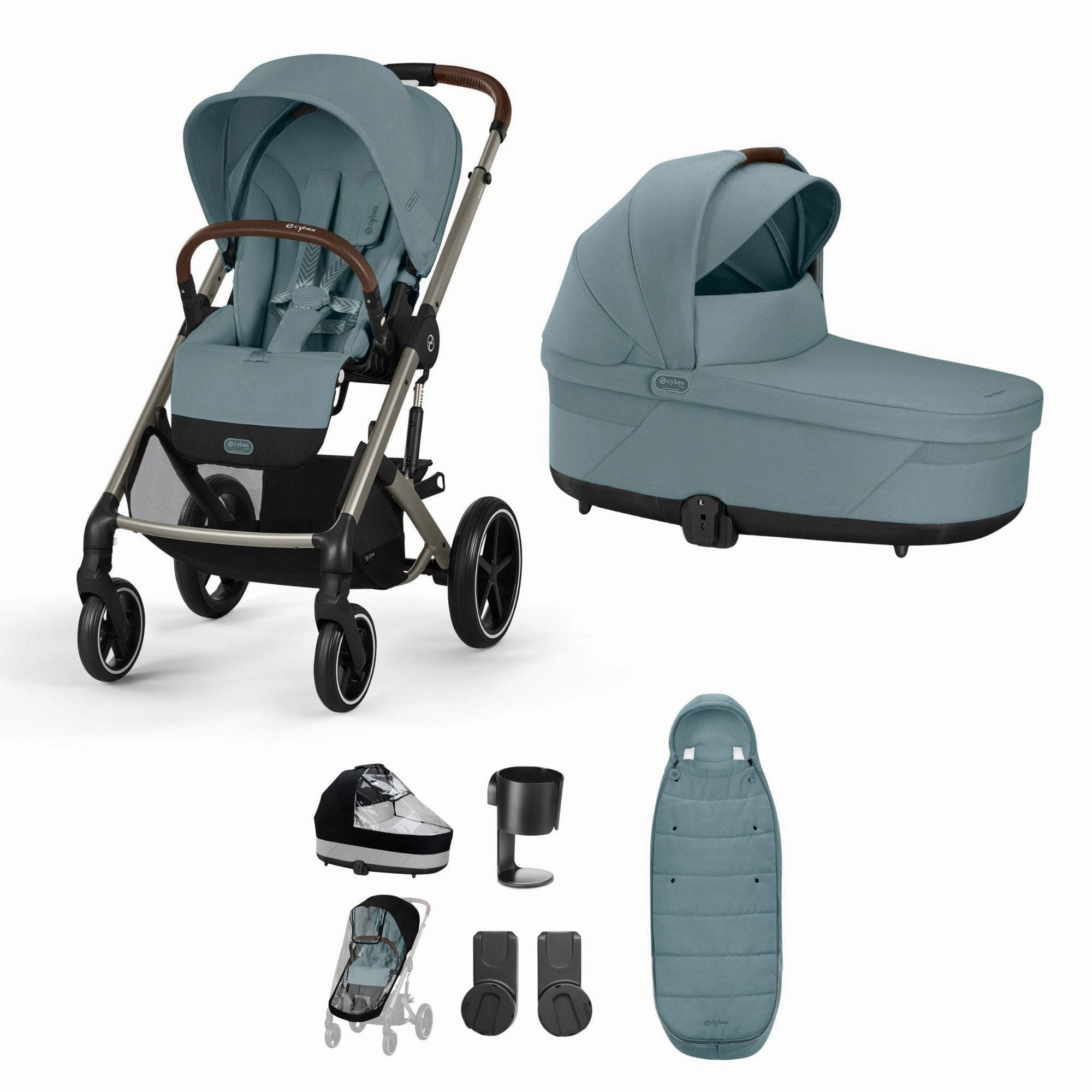 Cybex Balios S Lux Essential Bundle - Taupe/Stormy Blue