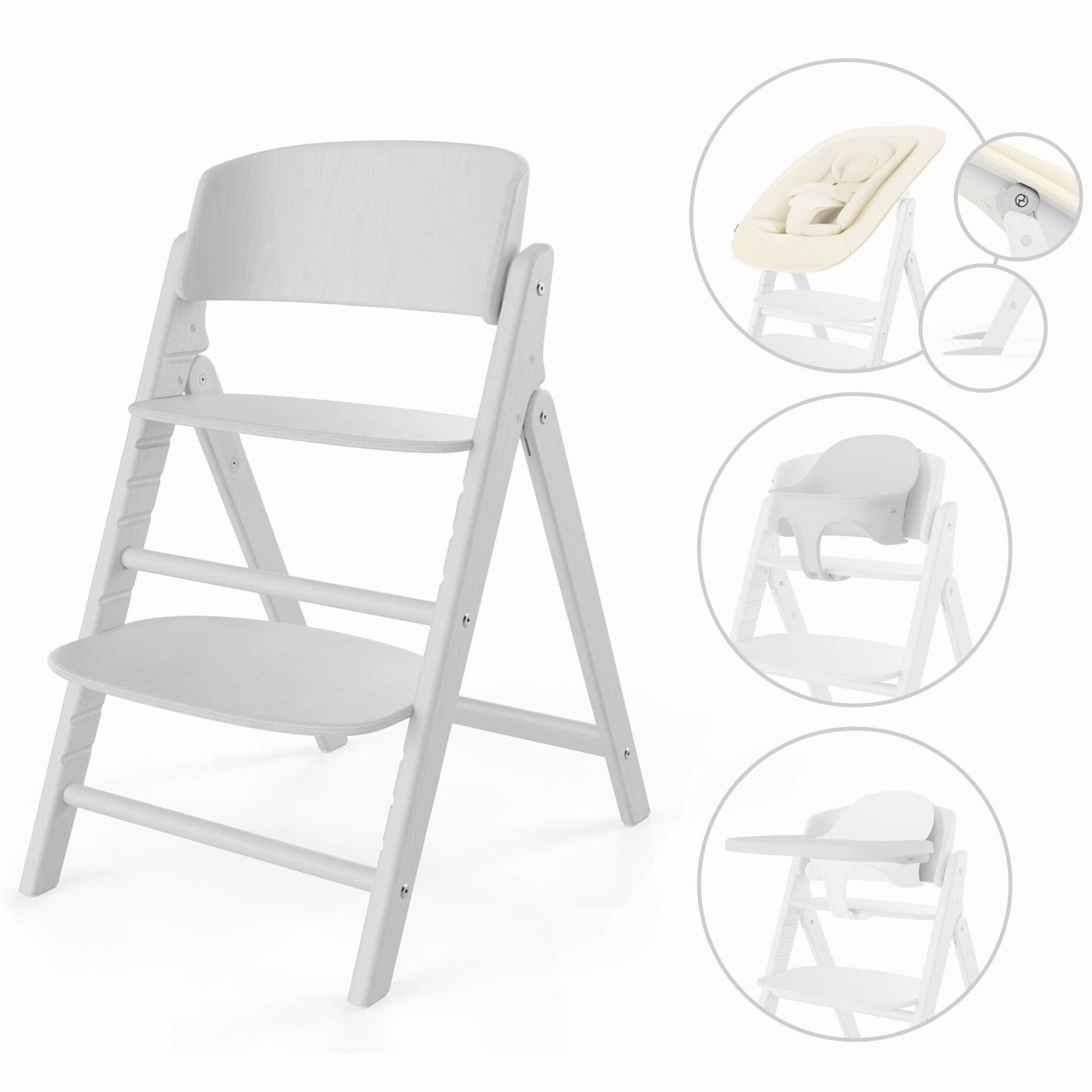 Cybex Click & Fold 4in1 High Chair - All White