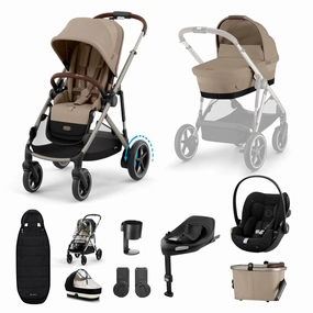 Cybex, e-Gazelle S 11 Piece Cloud G i-Size Bundle, Almond Beige