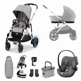 Cybex, e-Gazelle S 11 Piece Cloud G i-Size Bundle, Stone Grey