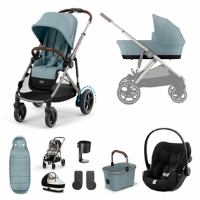 Cybex, e-Gazelle S 11 Piece Cloud G i-Size Bundle, Stormy Blue