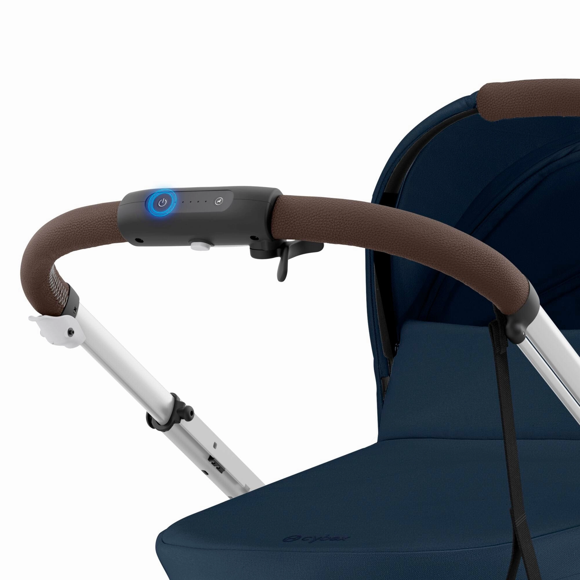 Cybex eGazelle S Double Pushchair - Silver/Ocean Blue