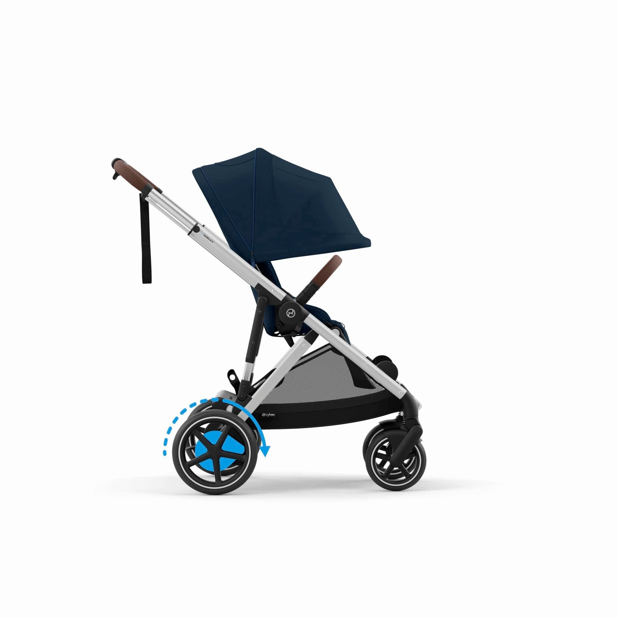 Cybex eGazelle S Double Pushchair - Silver/Ocean Blue
