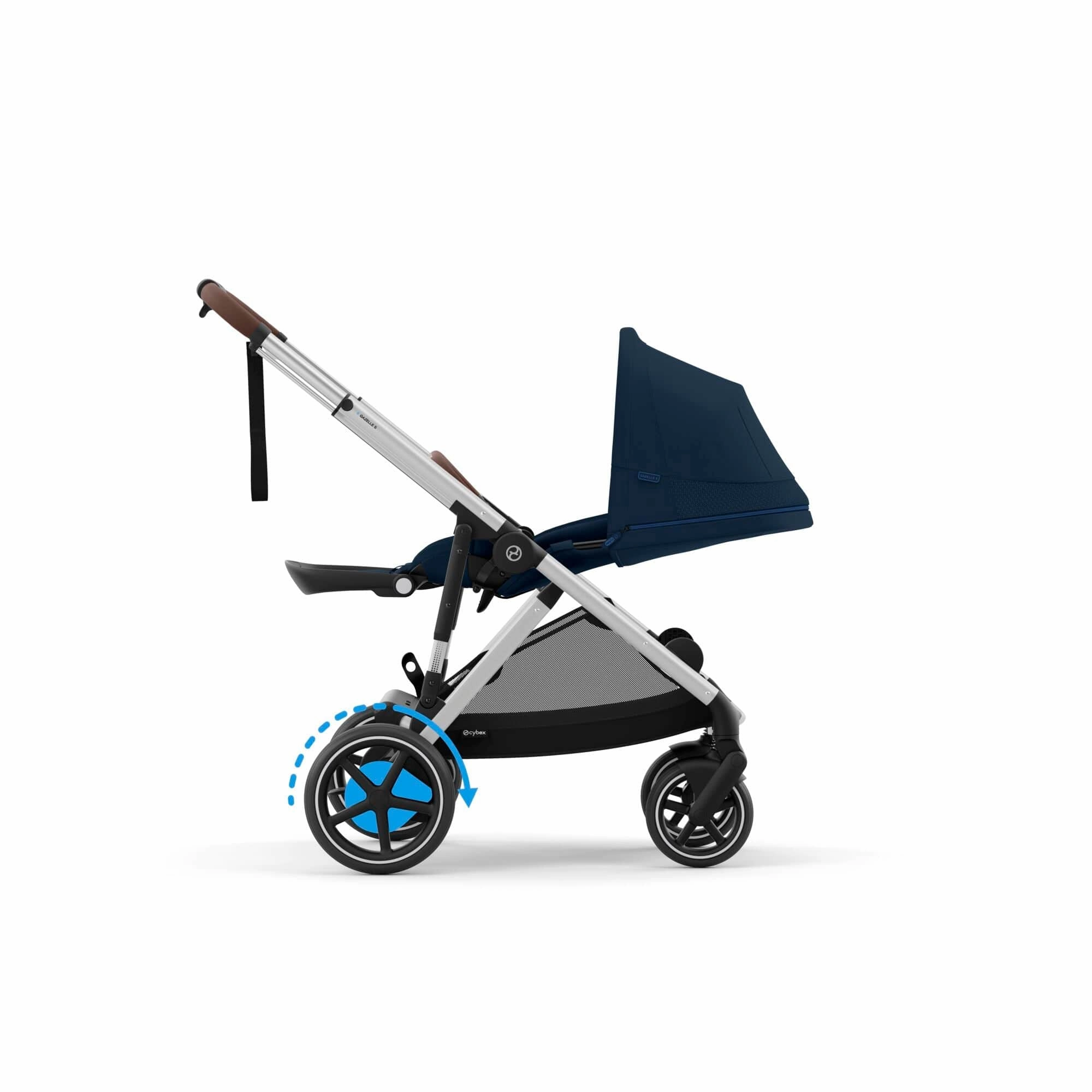 Cybex eGazelle S Double Pushchair - Silver/Ocean Blue
