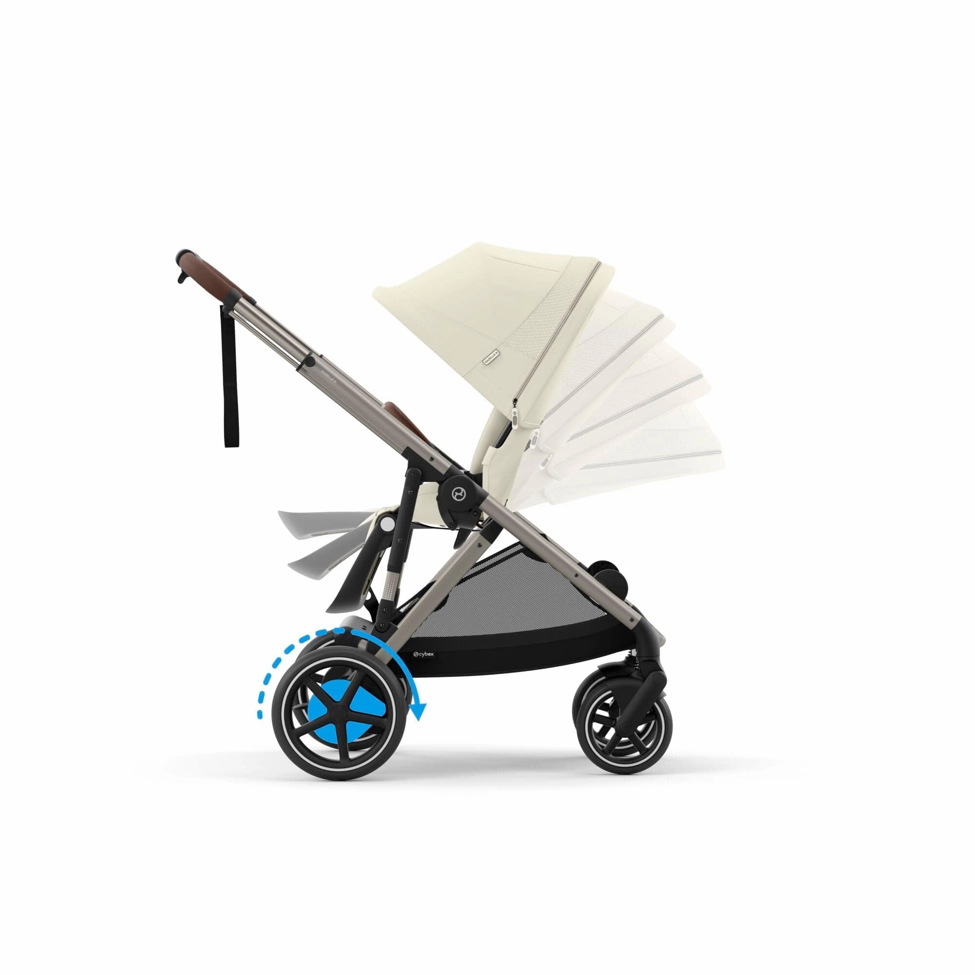 Cybex eGazelle S Double Pushchair - Taupe/Seashell Beige