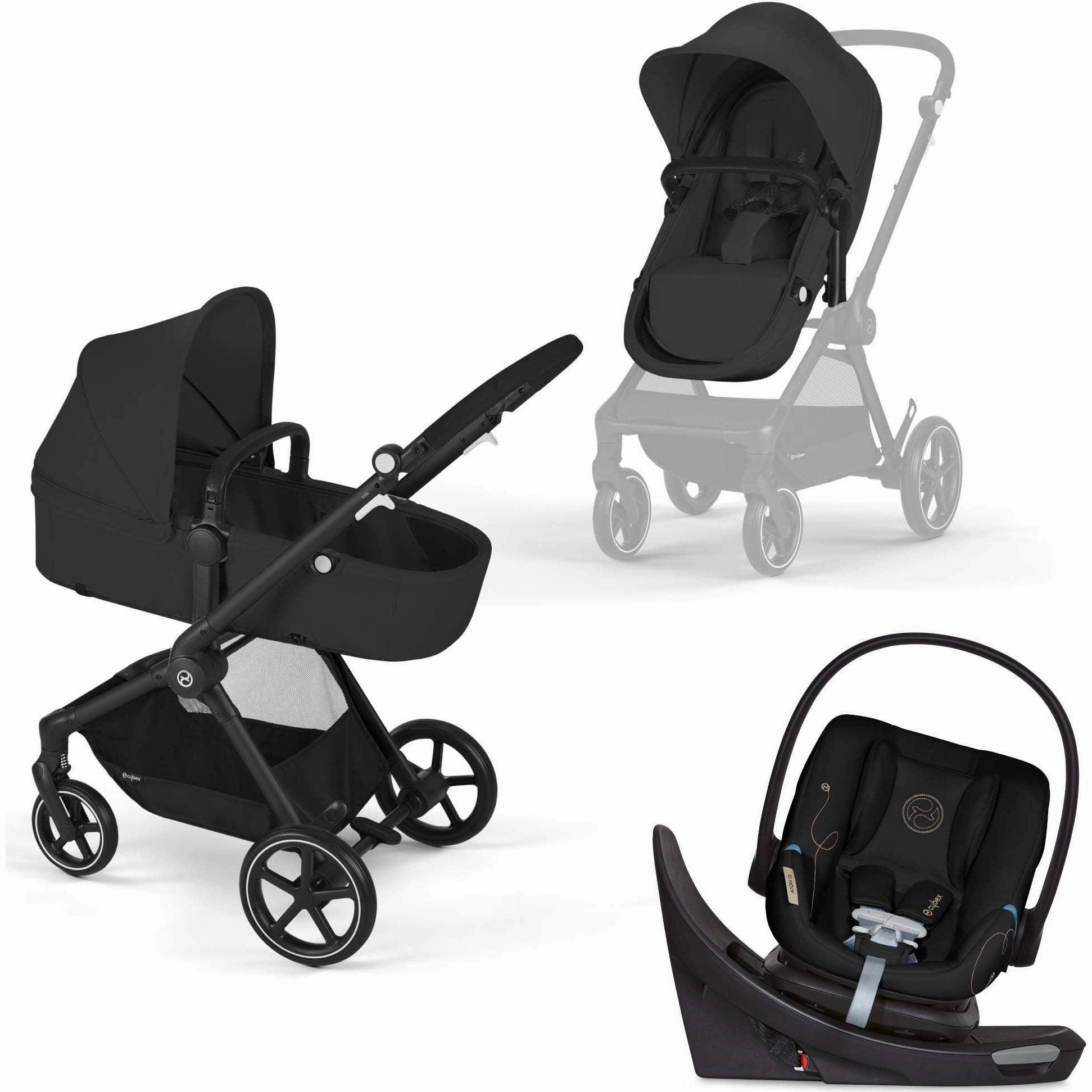 Cybex EOS Stroller   Aton G Swivel Infant Car Seat with Sensorsafe Travel System