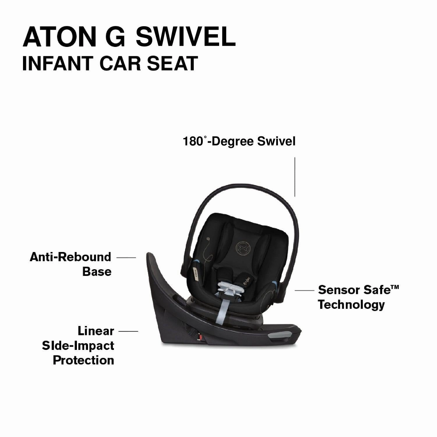 Cybex EOS Stroller   Aton G Swivel Infant Car Seat with Sensorsafe Travel System