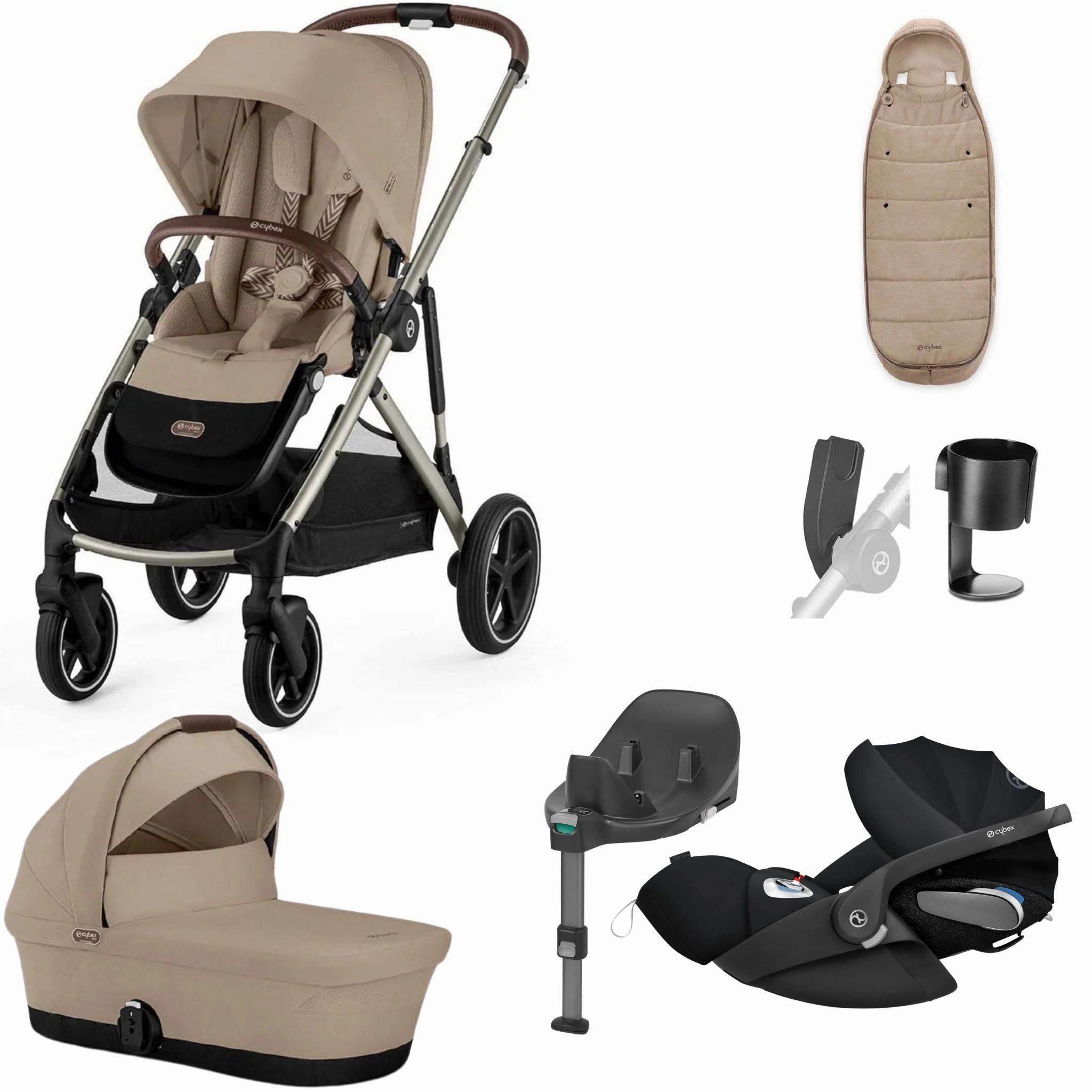 Cybex, Gazelle S 11 Piece Cloud T i-Size Bundle, Taupe Frame
