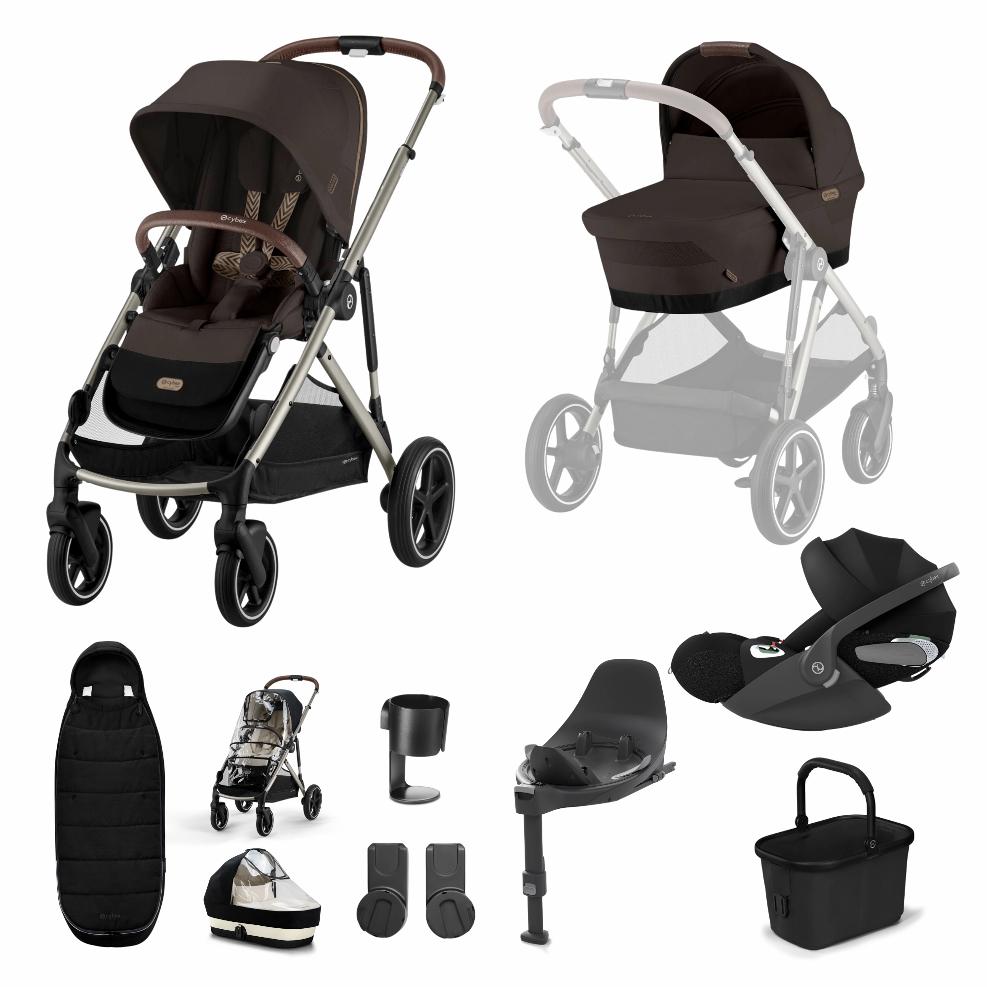 Cybex, Gazelle S 11 Piece Cloud T i-Size Bundle, Taupe Frame