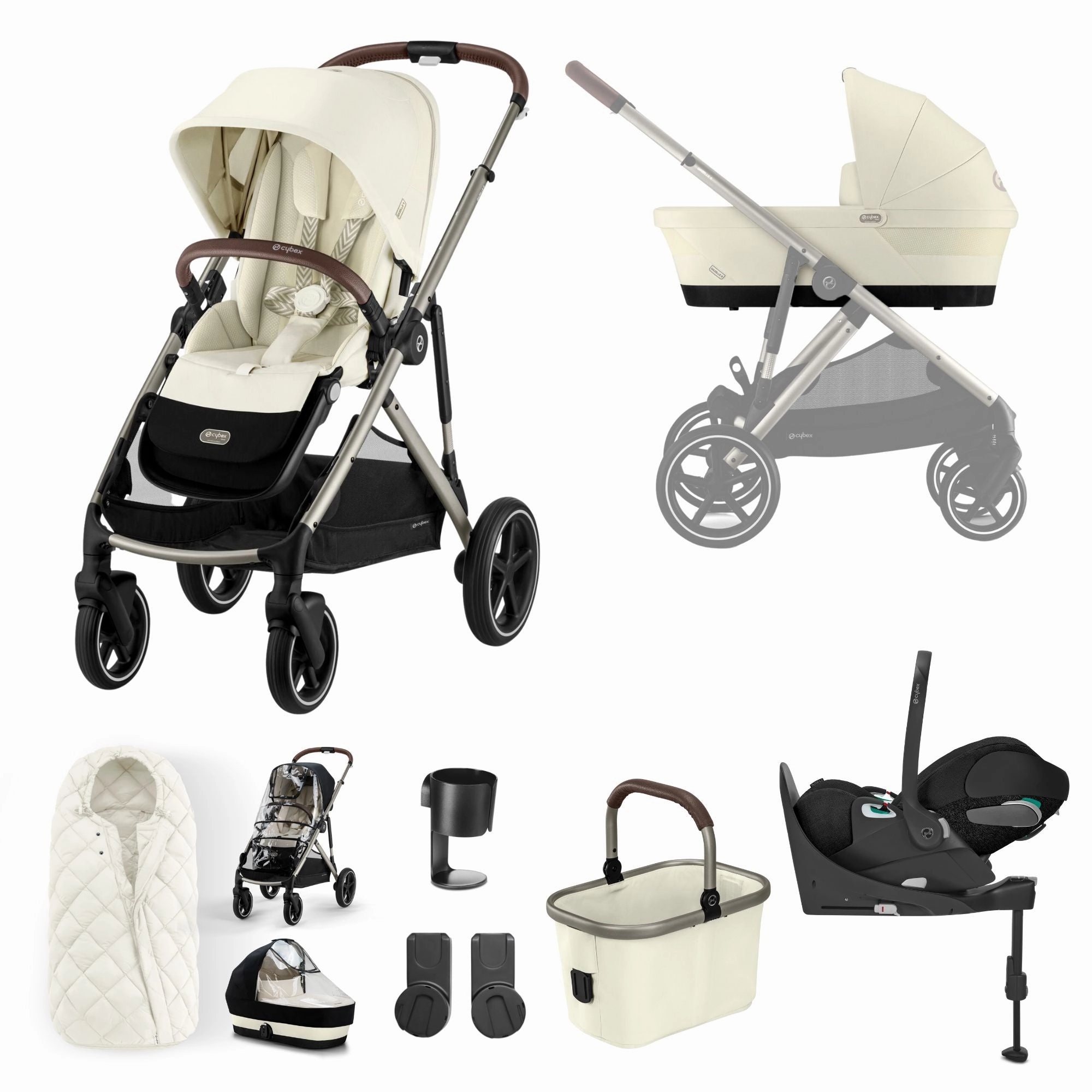 Cybex, Gazelle S 11 Piece Cloud T i-Size Bundle, Taupe Frame