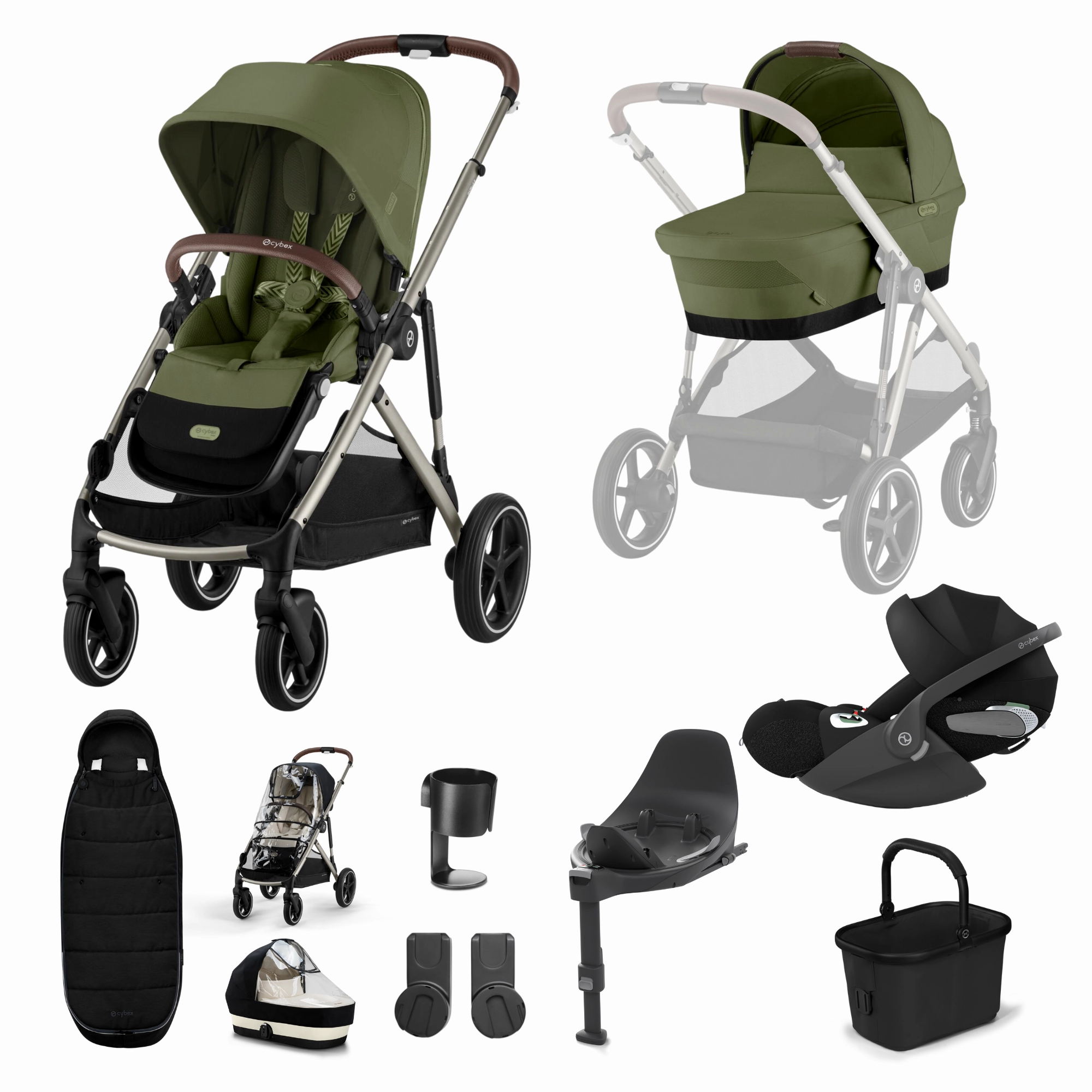Cybex, Gazelle S 11 Piece Cloud T i-Size Bundle, Taupe Frame