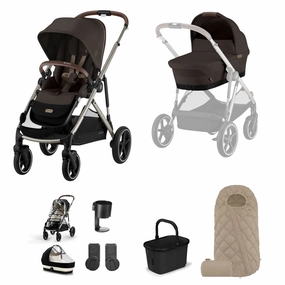 Cybex Gazelle S Essential Bundle - Taupe/Chocolate Brown