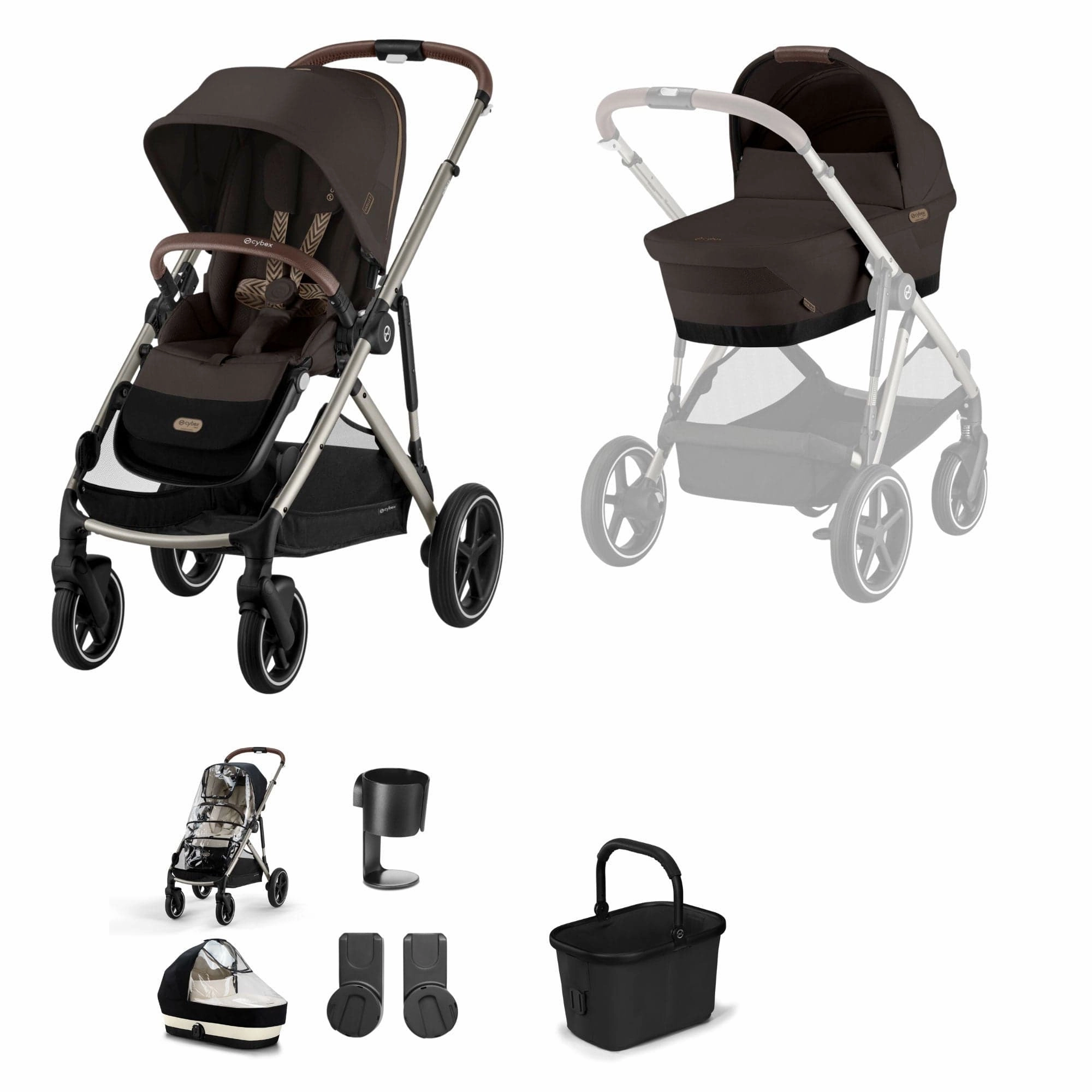 Cybex Gazelle S Essential Bundle - Taupe/Chocolate Brown