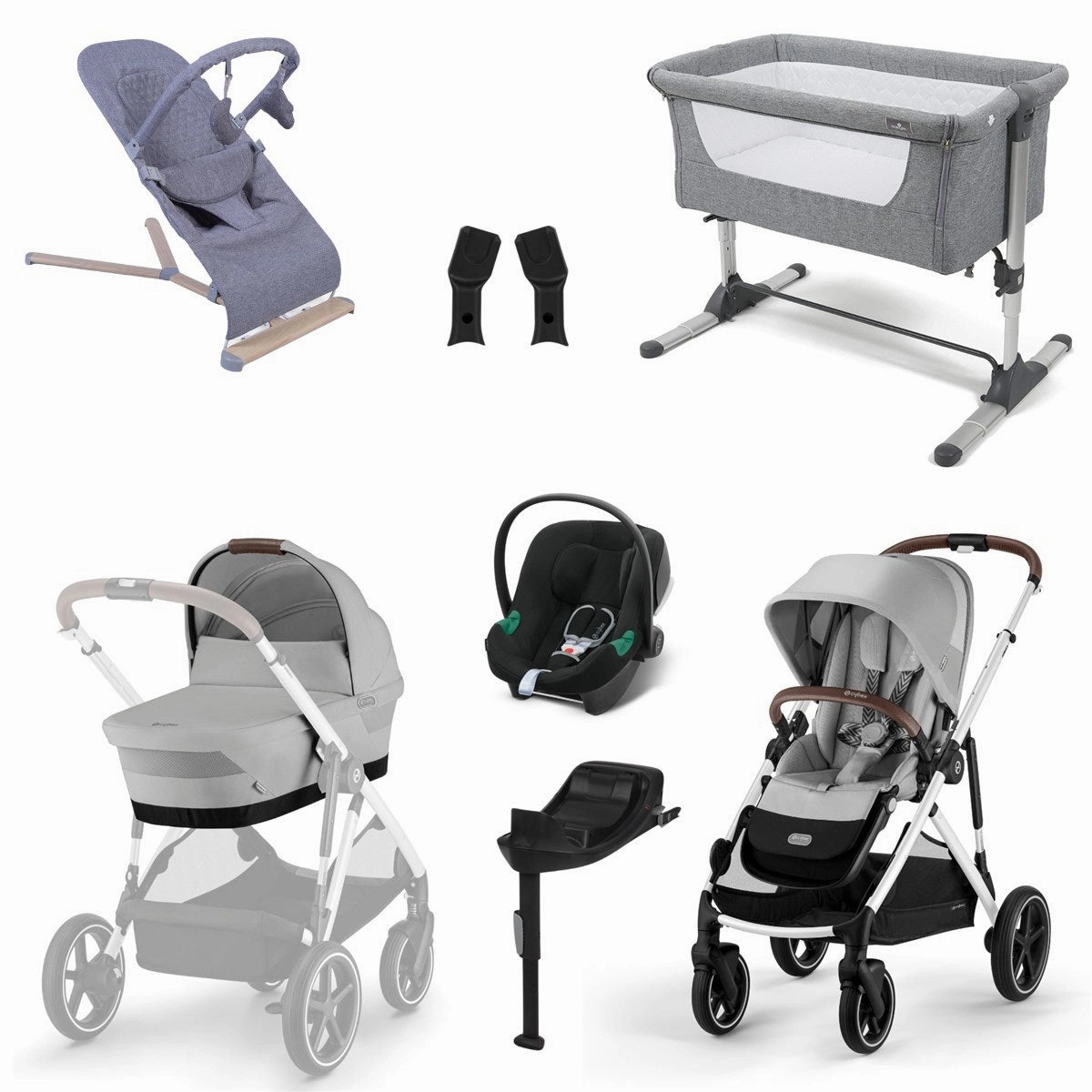 Cybex Gazelle S Essential Travel & Nursery Bundle, Lava Grey