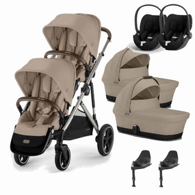 Cybex Gazelle S Twin (Cloud T) Travel System - Taupe / Almond Beige