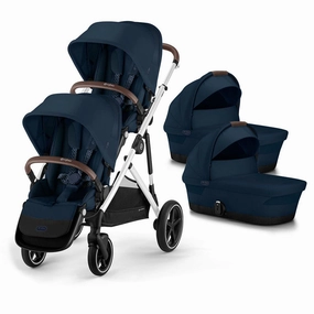 Cybex Gazelle S Twin Pushchair - Silver / Ocean Blue