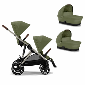 Cybex Gazelle S Twin Pushchair - Taupe / Moss Green