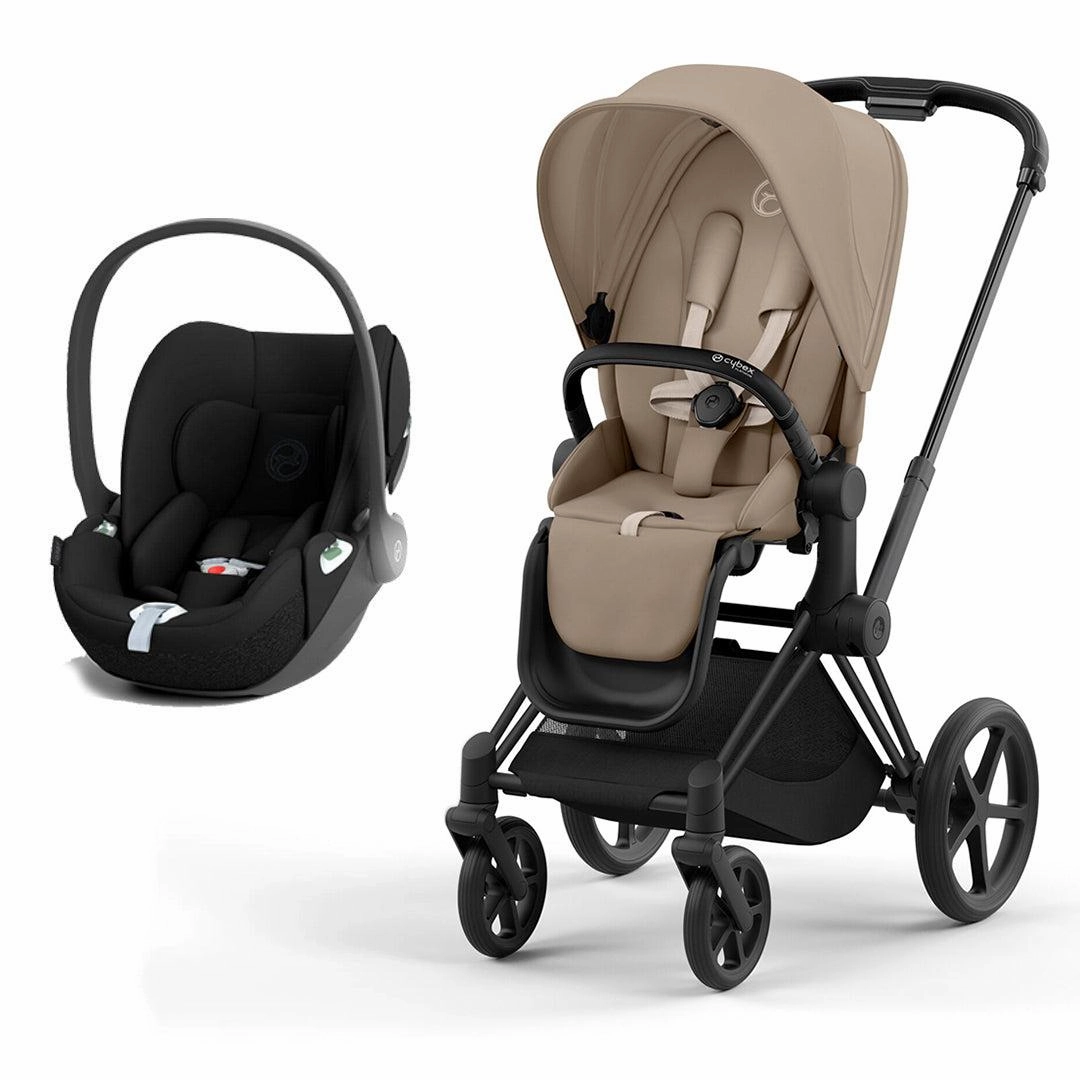 CYBEX Priam Cloud T Travel System - Cozy Beige/Black