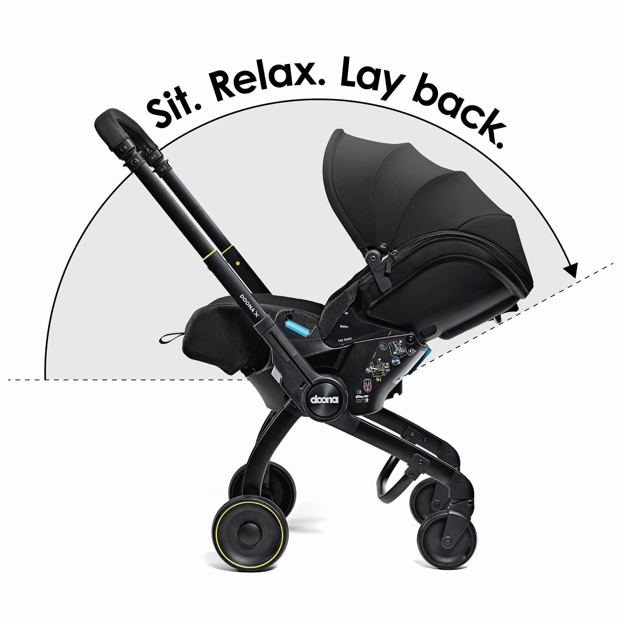 Doona X Infant Car Seat Stroller and X Isofix Base (Nitro Black)