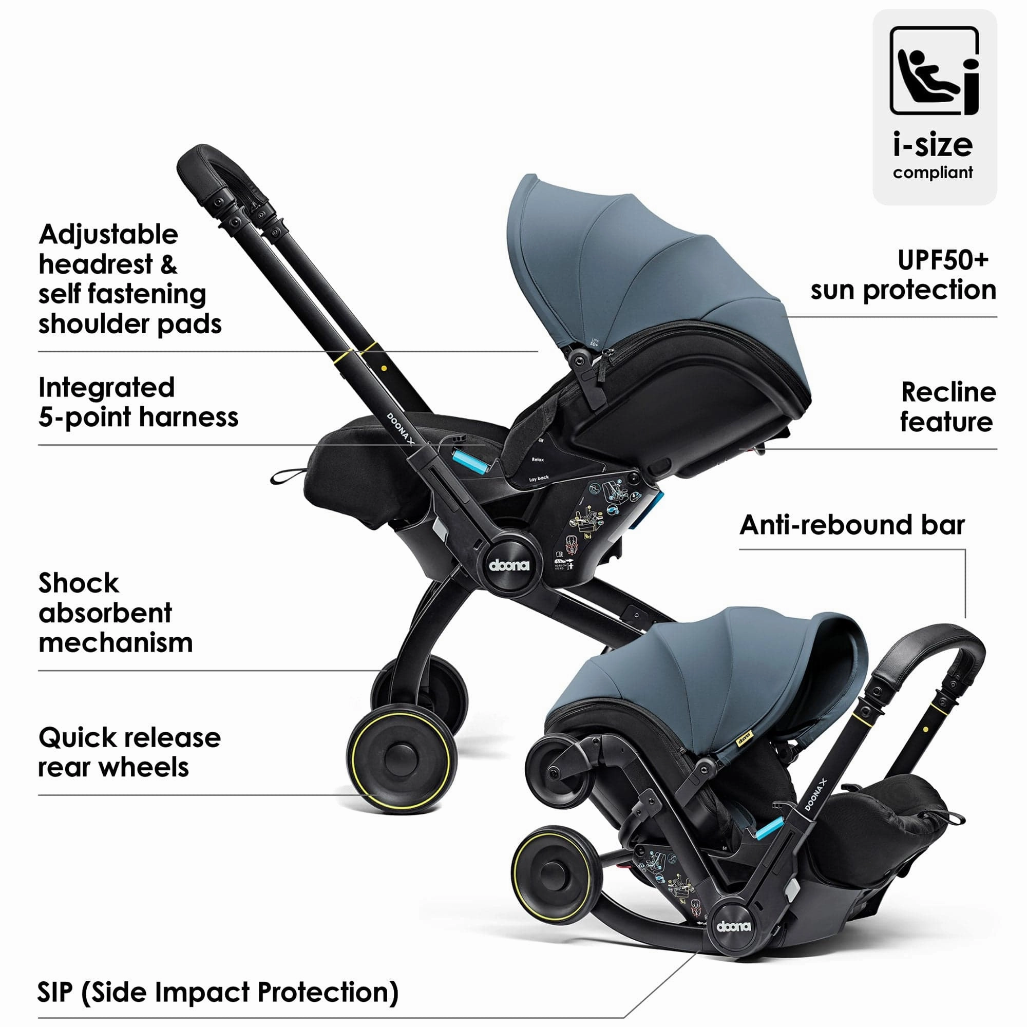 Doona X Infant Car Seat Stroller in Ocean Blue