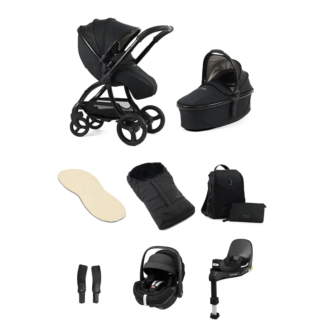 Egg 3 Luxury Pebble 360 PRO 2 Travel System - Houndstooth Black