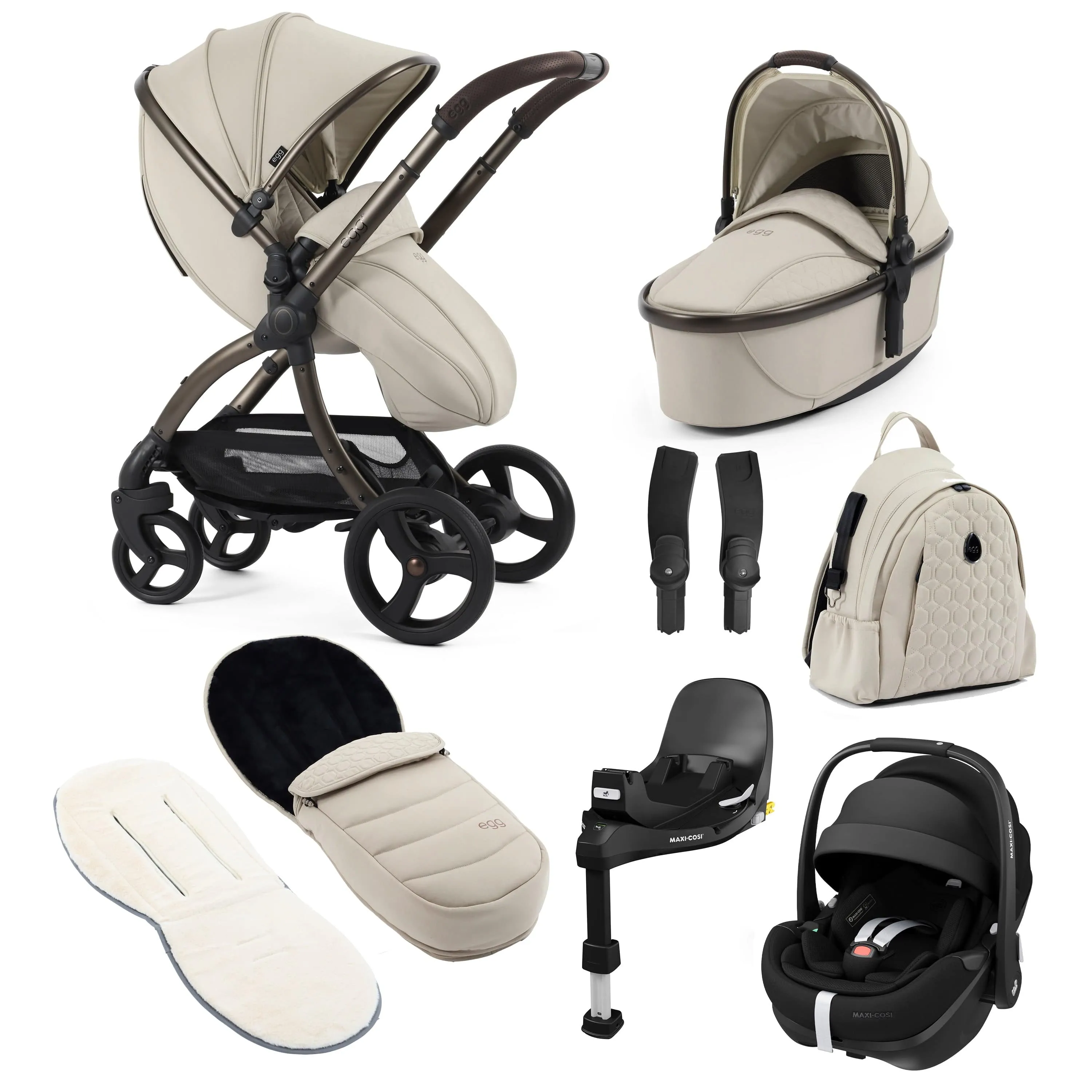 egg3 Luxury Maxi-Cosi Travel System Bundle - Cashmere