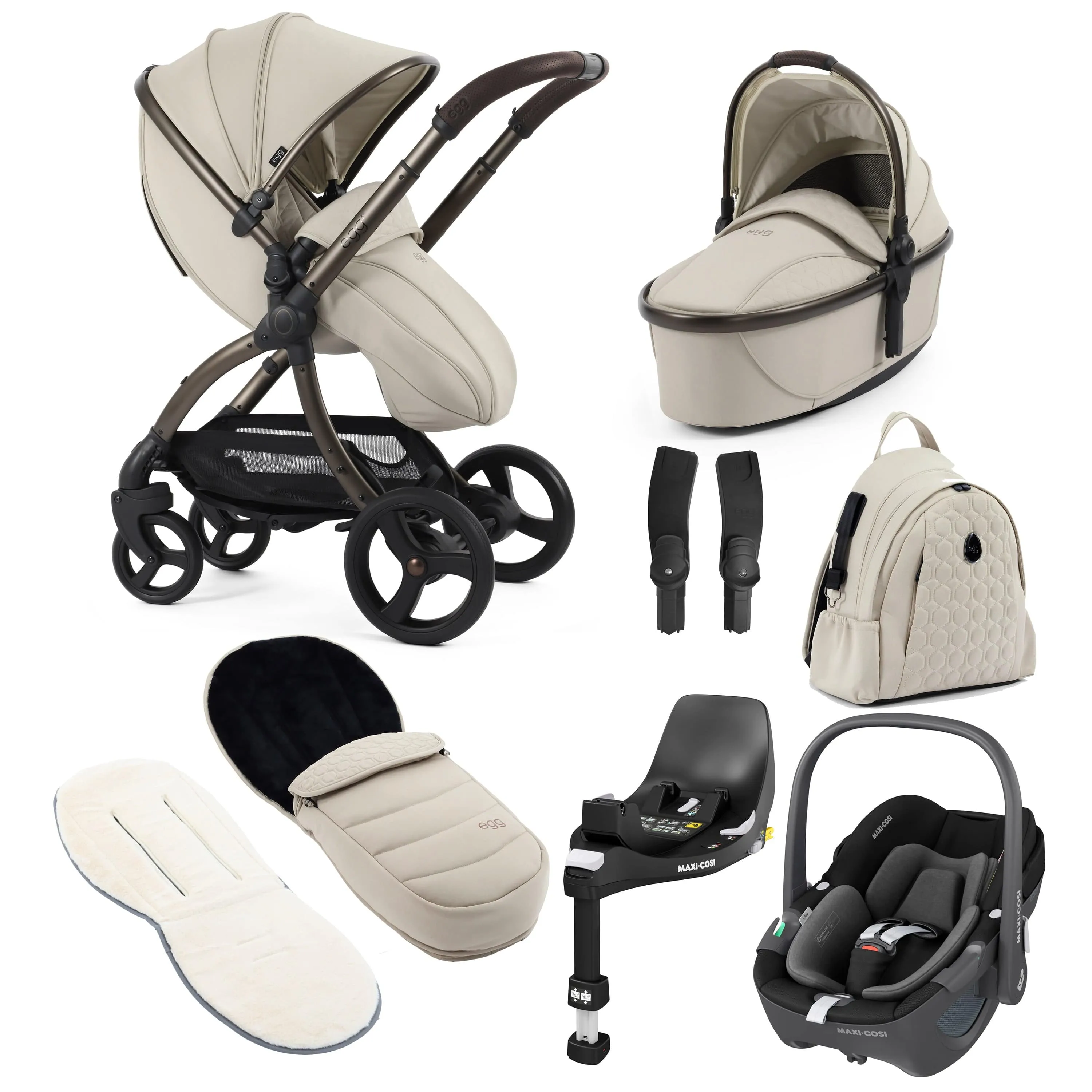 egg3 Luxury Maxi-Cosi Travel System Bundle - Cashmere