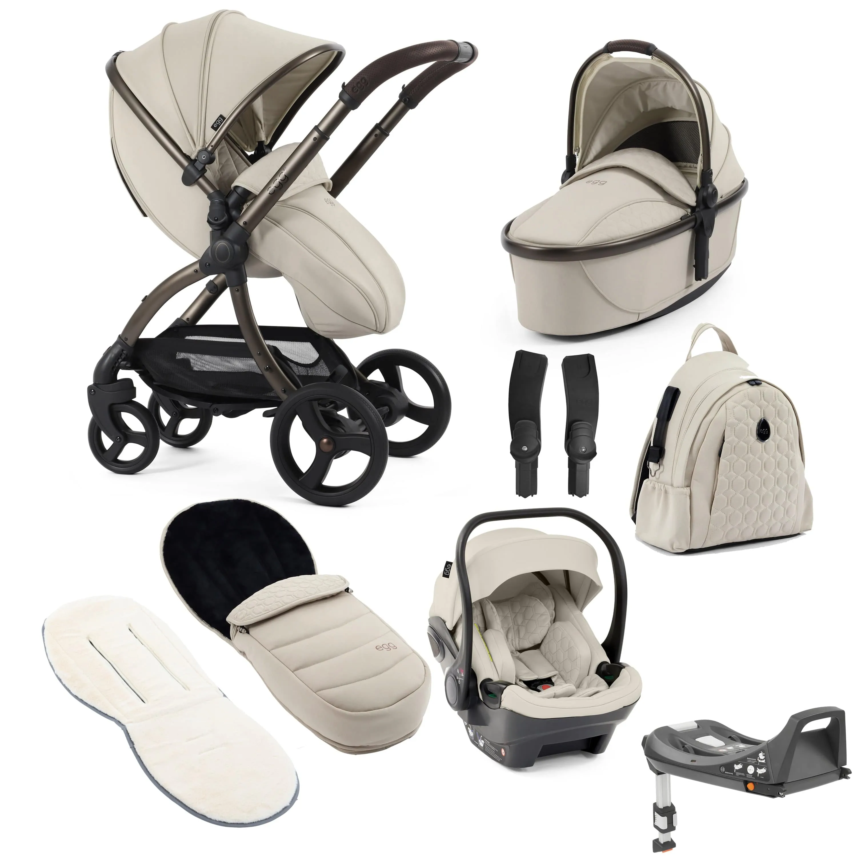egg3 Luxury Travel System Bundle - Cashmere