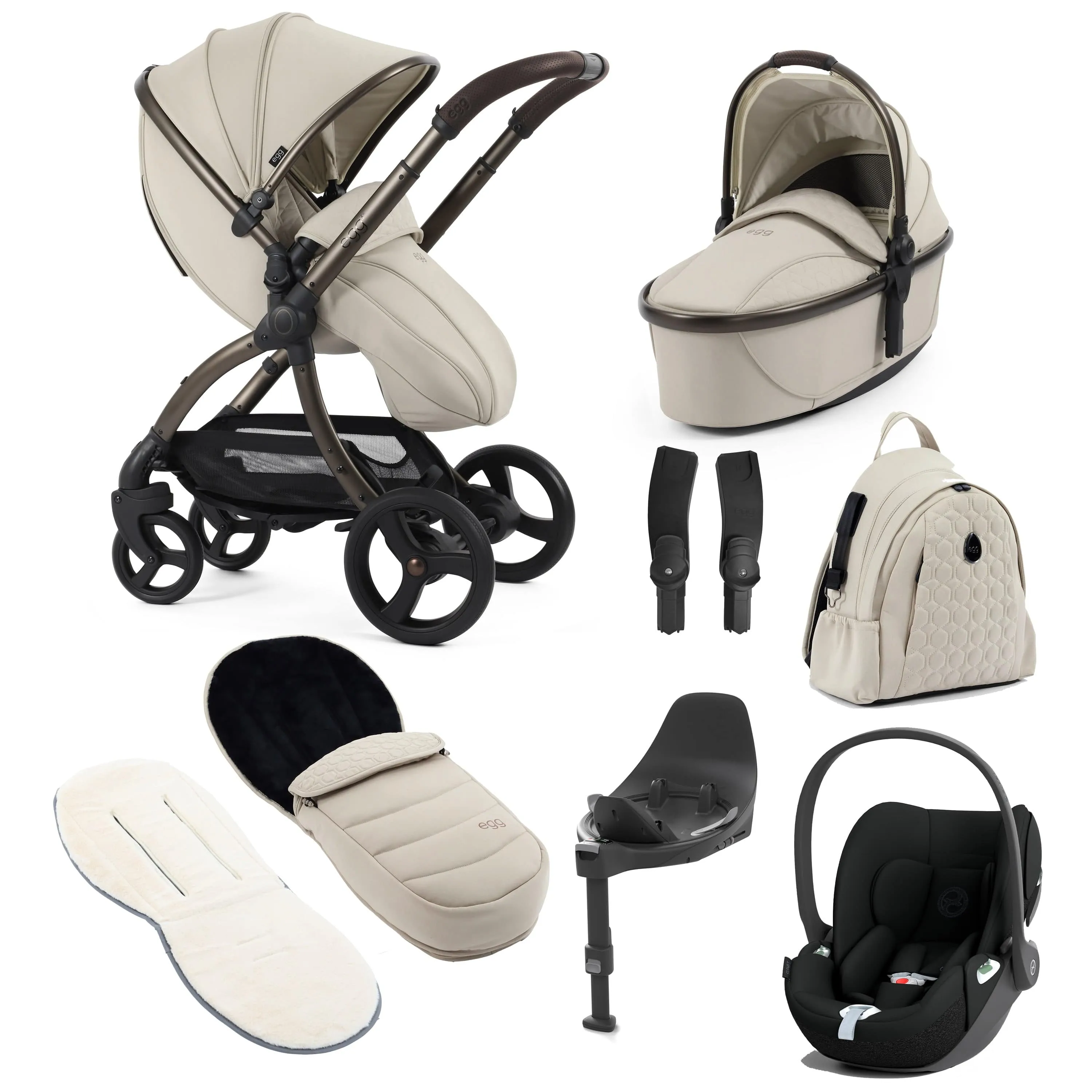 egg3 Luxury Travel System Bundle - Cashmere