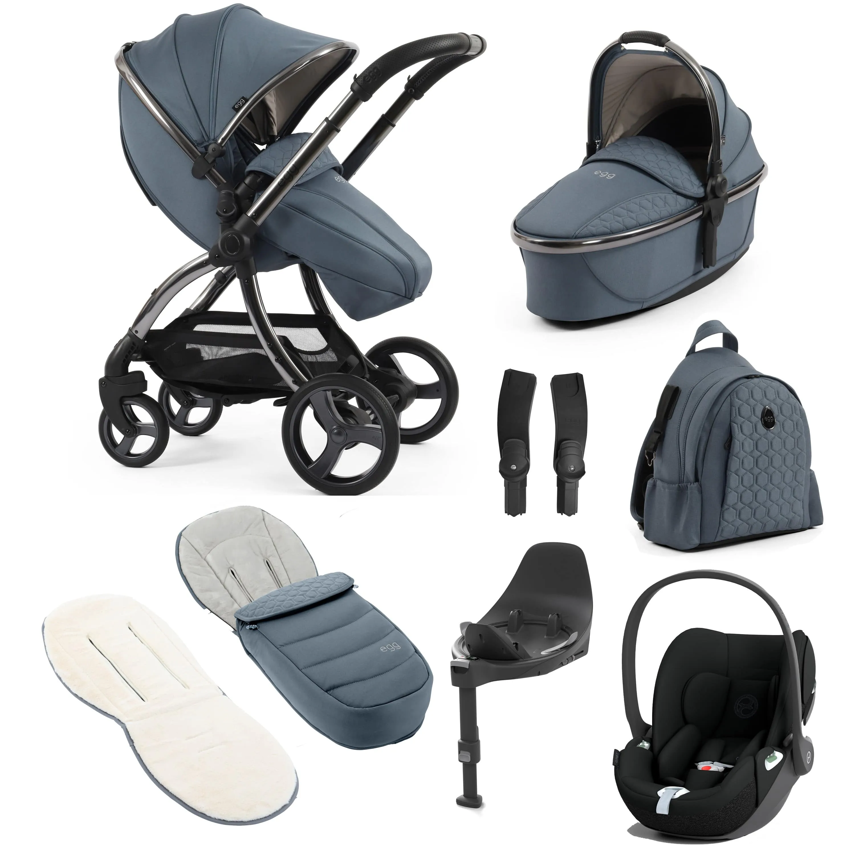 egg3 Luxury Travel System Bundle - Topaz