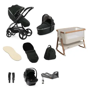 Egg3 With Cozee Air Bedside Crib Sleep Bundle - Black Olive