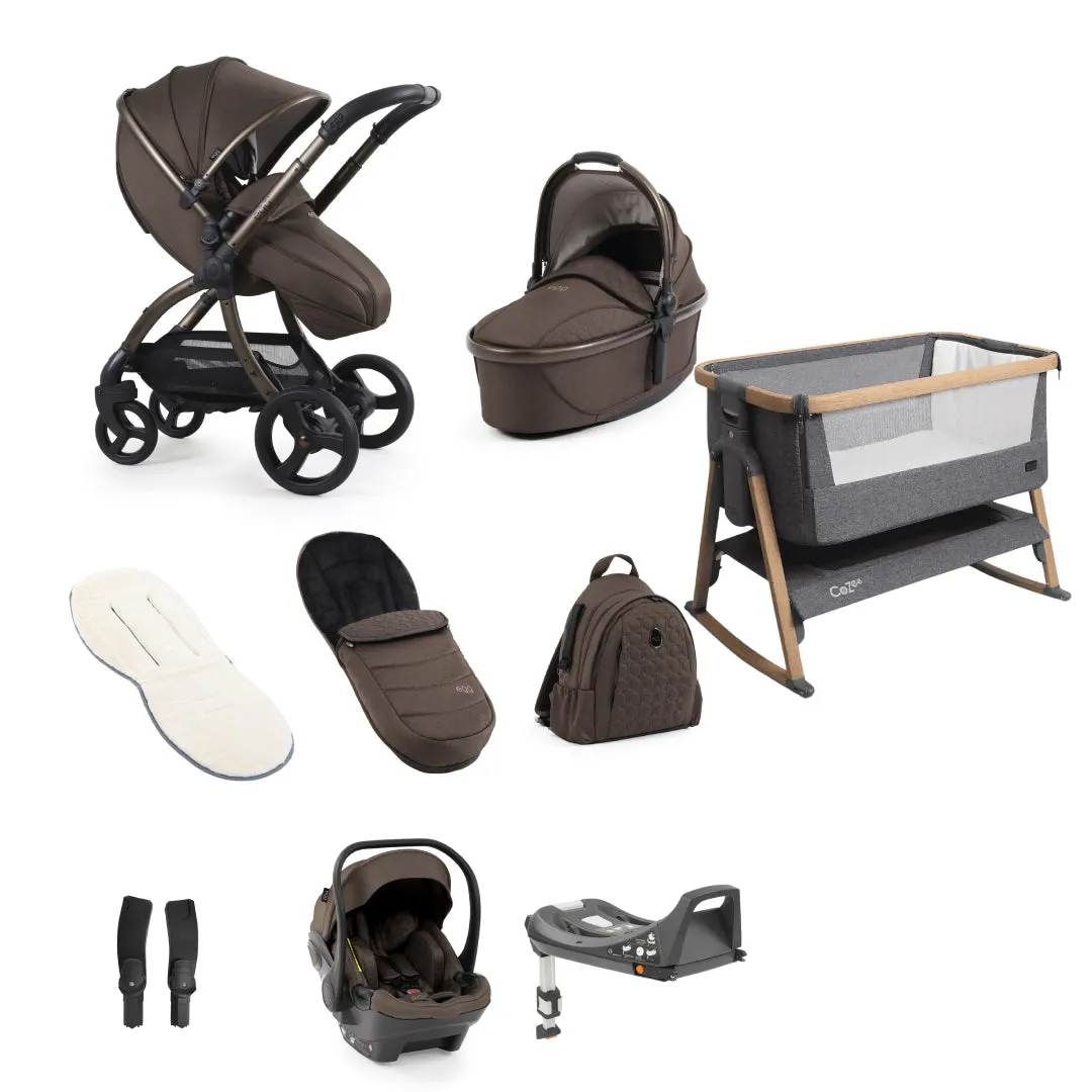 Egg3 With Cozee Air Bedside Crib Sleep Bundle - Chocolate Velvet
