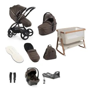 Egg3 With Cozee Air Bedside Crib Sleep Bundle - Chocolate Velvet