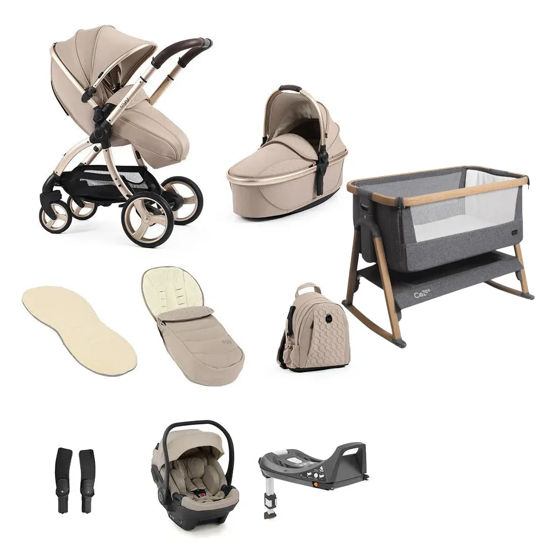 Egg3 With Cozee Air Bedside Crib Sleep Bundle - Feather