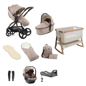 Egg3 With Cozee Air Bedside Crib Sleep Bundle Special Edition - Houndstooth Almond
