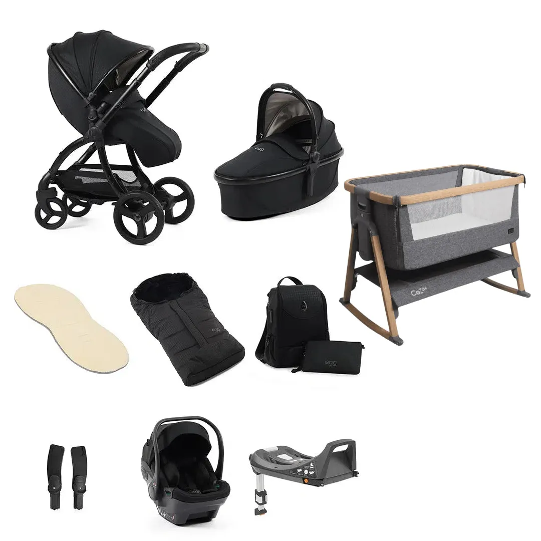 Egg3 With Cozee Air Bedside Crib Sleep Bundle Special Edition - Houndstooth Black