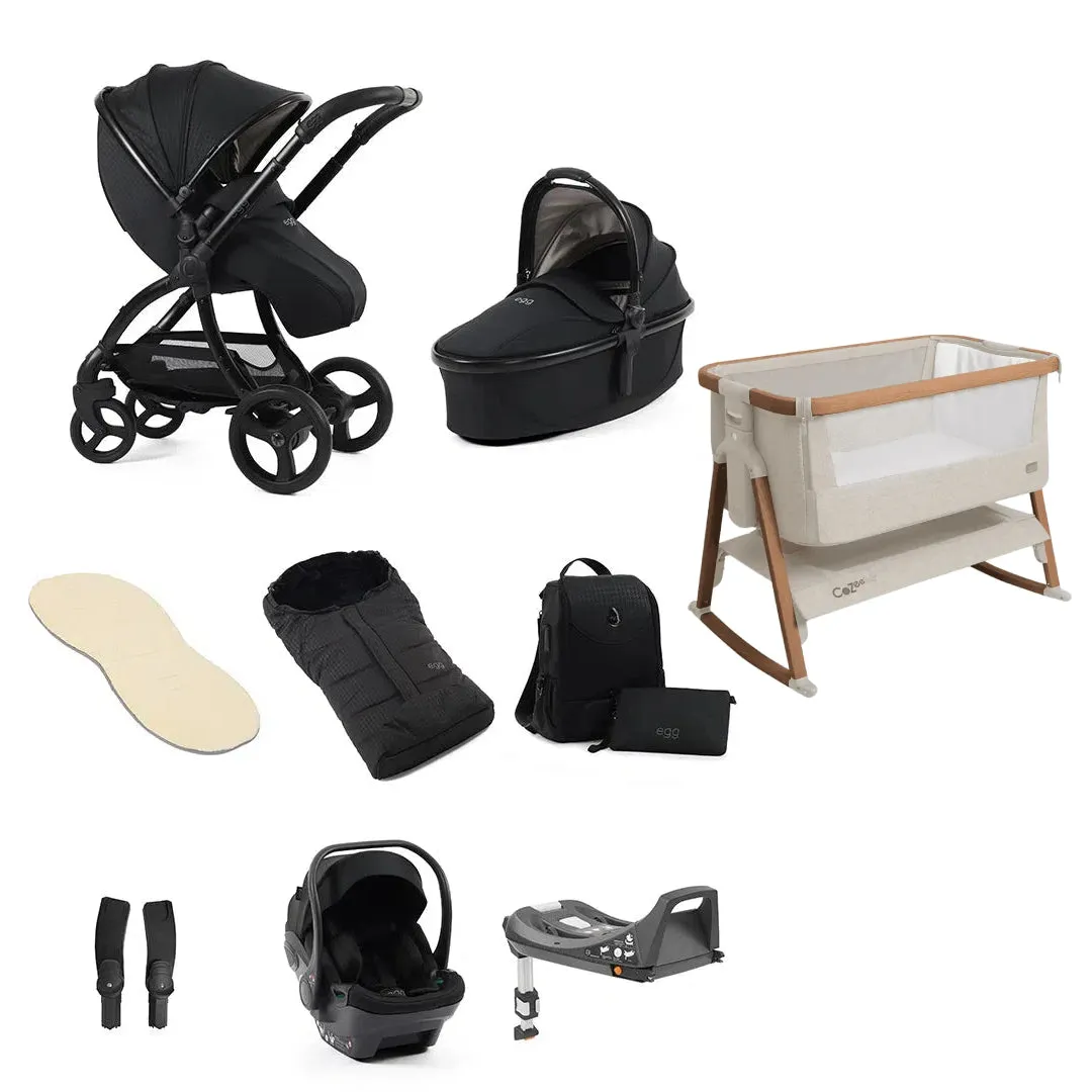 Egg3 With Cozee Air Bedside Crib Sleep Bundle Special Edition - Houndstooth Black