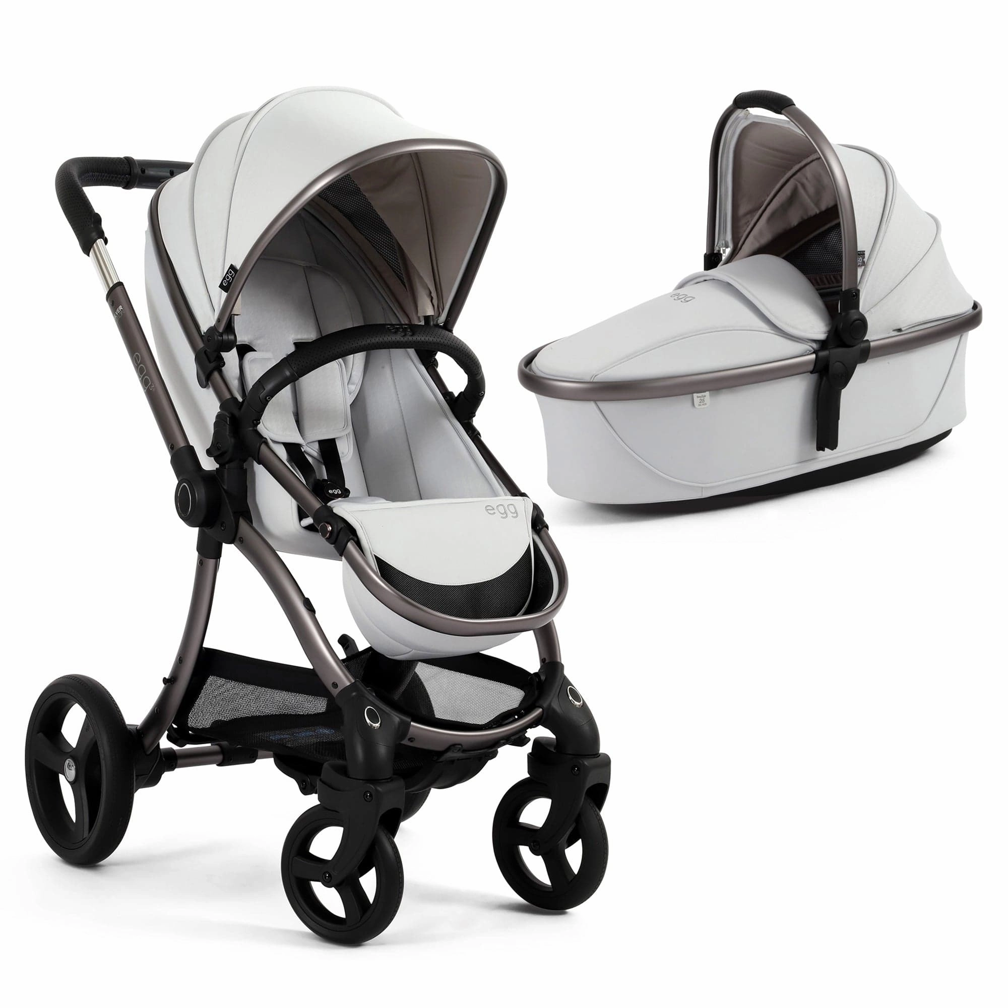 egg3 Pram Bundle - Houndstooth Silver