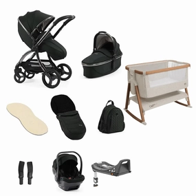 Egg3 With Cozee Air Bedside Crib Sleep Bundle - Black Olive