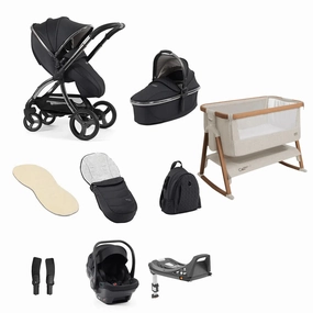 Egg3 With Cozee Air Bedside Crib Sleep Bundle - Carbonite