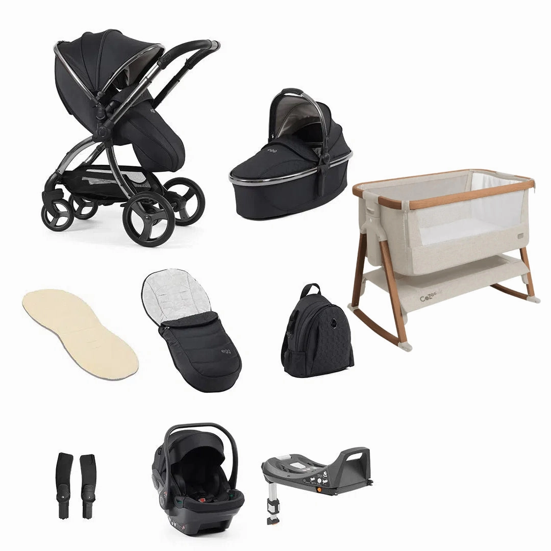 Egg3 With Cozee Air Bedside Crib Sleep Bundle - Carbonite