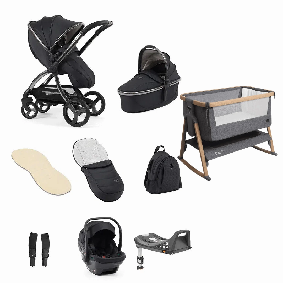 Egg3 With Cozee Air Bedside Crib Sleep Bundle - Carbonite