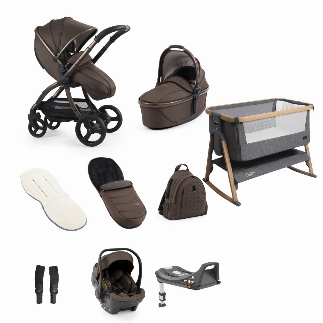 Egg3 With Cozee Air Bedside Crib Sleep Bundle - Chocolate Velvet