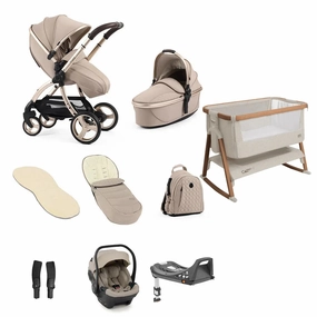 Egg3 With Cozee Air Bedside Crib Sleep Bundle - Feather