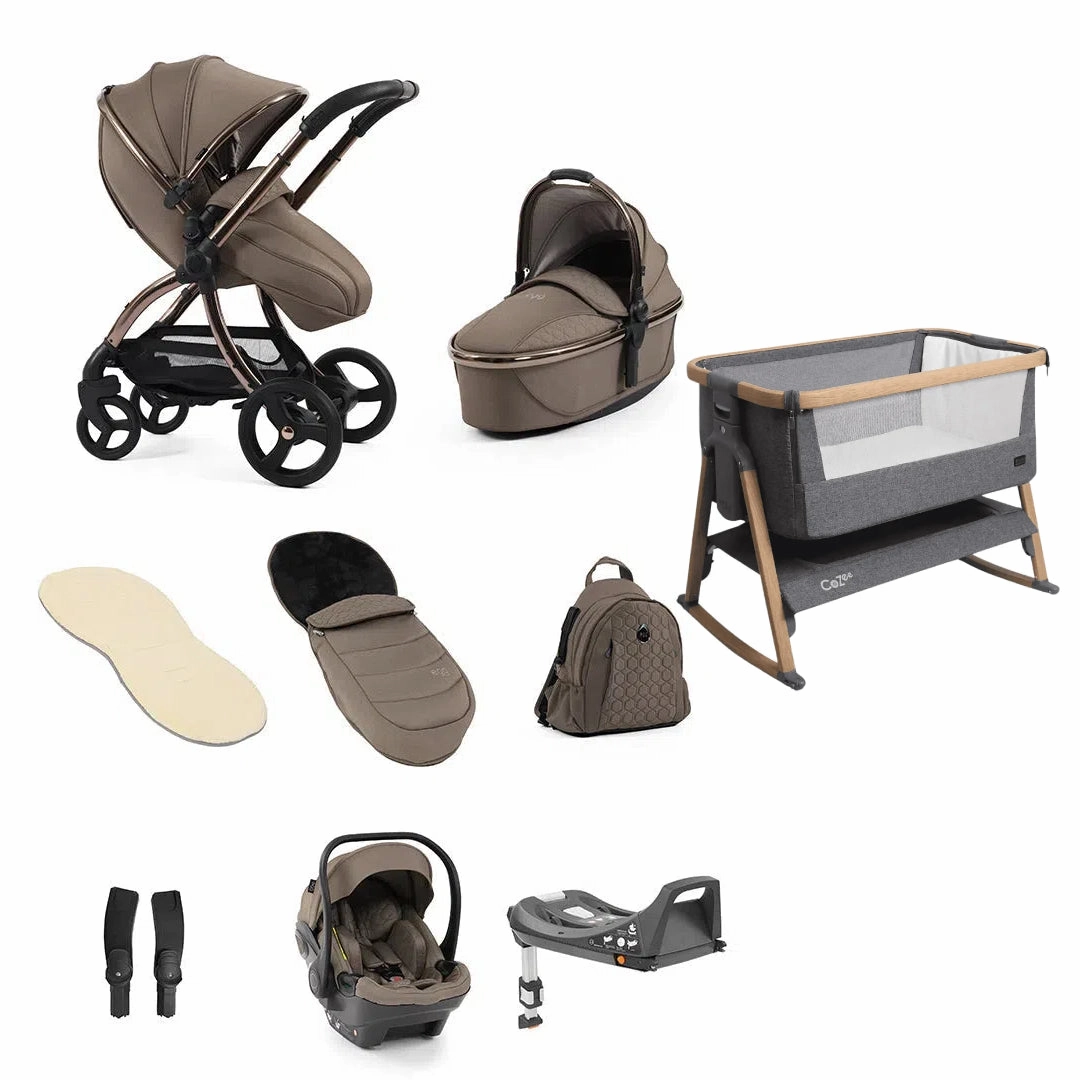 Egg3 With Cozee Air Bedside Crib Sleep Bundle - Mink