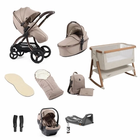 Egg3 With Cozee Air Bedside Crib Sleep Bundle Special Edition - Houndstooth Almond