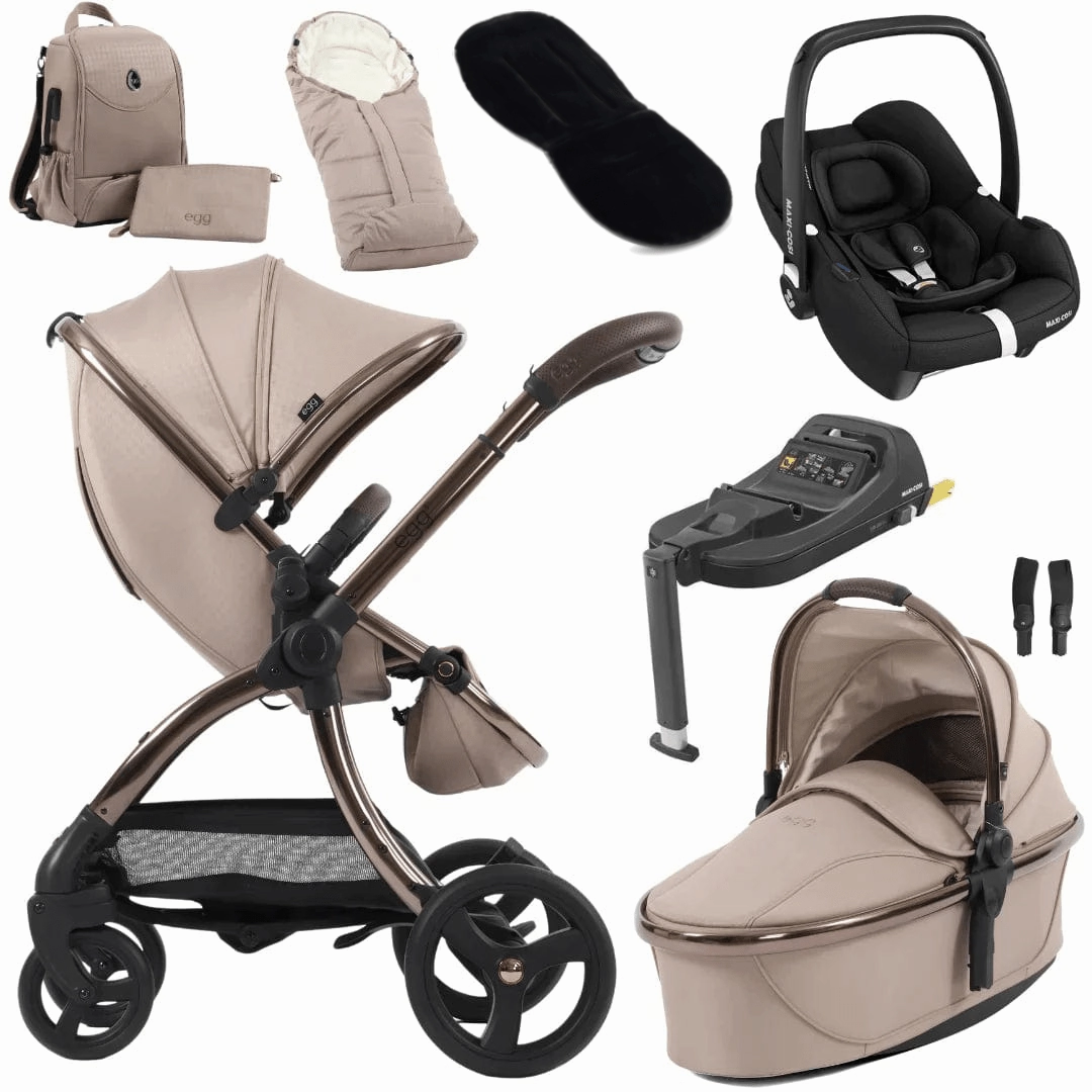 Egg 3 Luxury Cabriofix i-Size Travel System - Houndstooth Almond