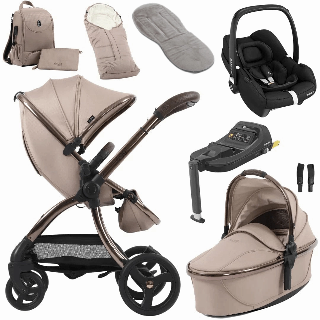 Egg 3 Luxury Cabriofix i-Size Travel System - Houndstooth Almond