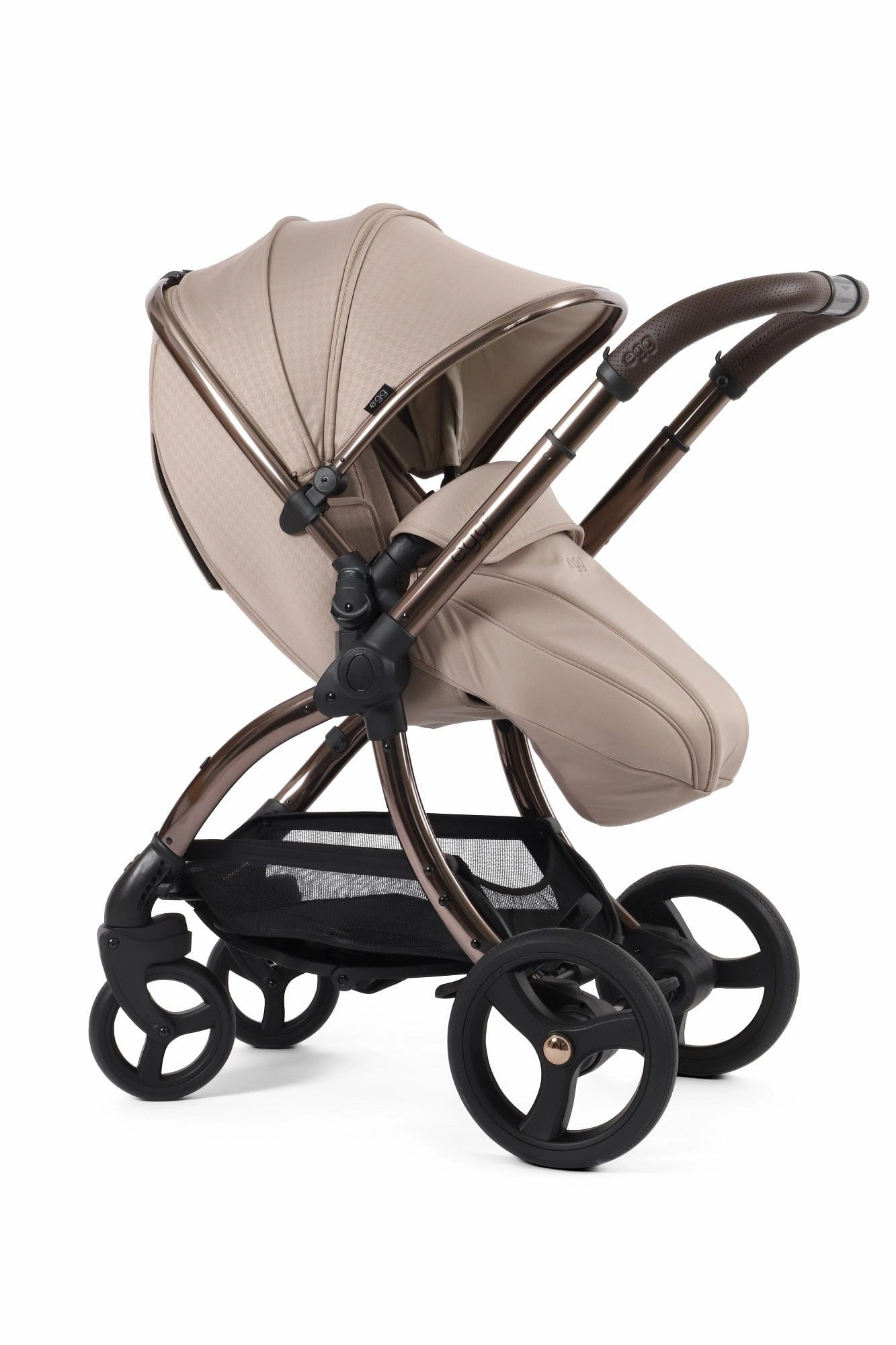 Egg 3 Luxury Shell i-Size Travel System - Houndstooth Almond (with FREE Mamaroo)