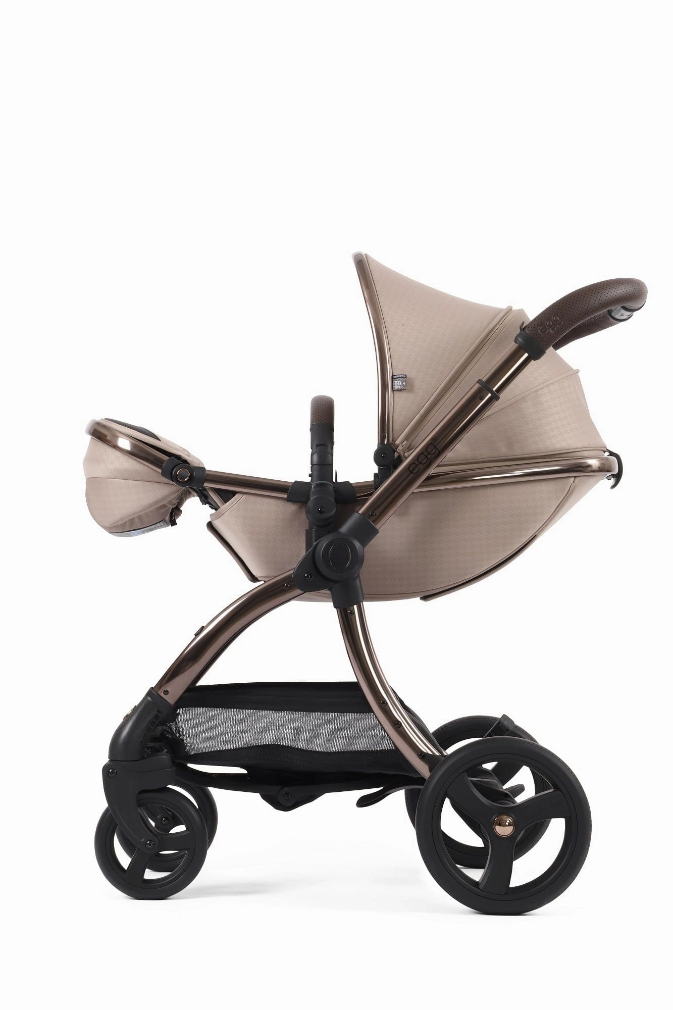 Egg 3 Luxury Shell i-Size Travel System - Houndstooth Almond (with FREE Mamaroo)